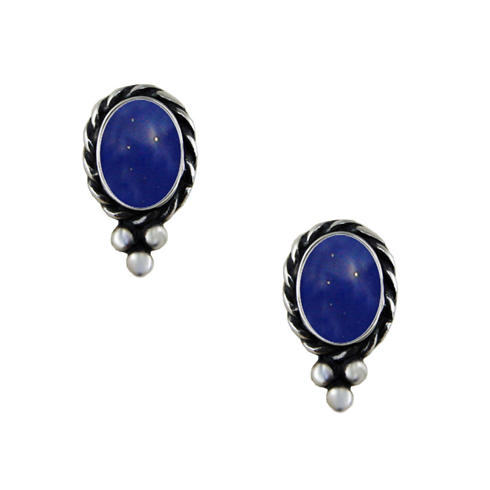 Sterling Silver Little Lapis Lazuli Post Stud Earrings